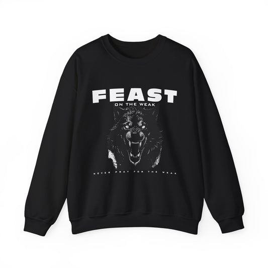 Feast on the Weak, Wolf Graphic Streetwear Sweatshirt